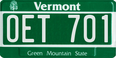 VT license plate OET701