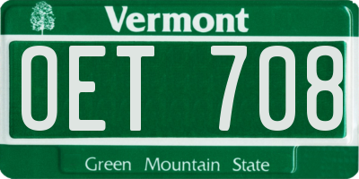 VT license plate OET708