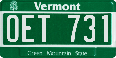 VT license plate OET731
