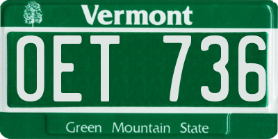 VT license plate OET736