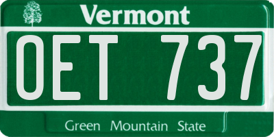 VT license plate OET737