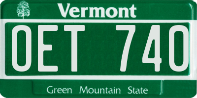 VT license plate OET740