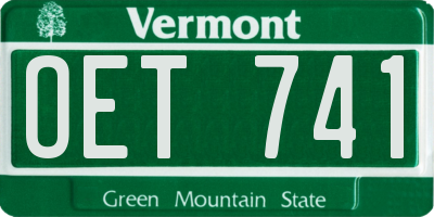 VT license plate OET741
