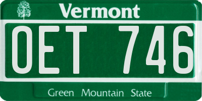 VT license plate OET746
