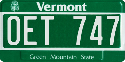 VT license plate OET747