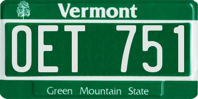 VT license plate OET751