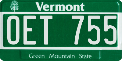 VT license plate OET755