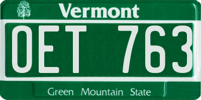 VT license plate OET763