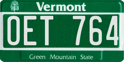 VT license plate OET764