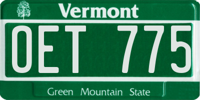 VT license plate OET775