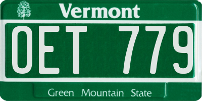 VT license plate OET779