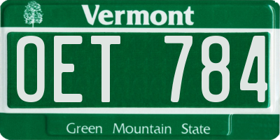 VT license plate OET784
