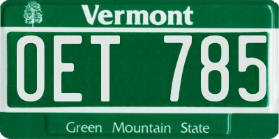 VT license plate OET785