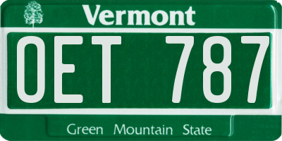 VT license plate OET787