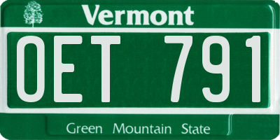 VT license plate OET791