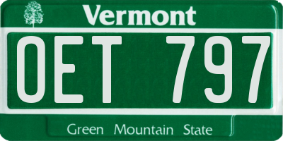 VT license plate OET797