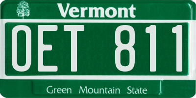 VT license plate OET811