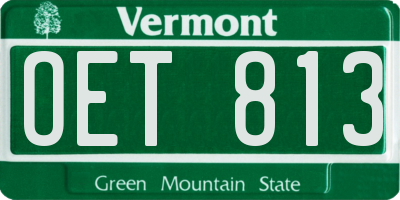 VT license plate OET813