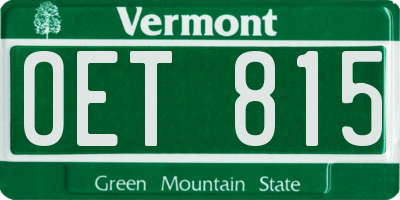 VT license plate OET815