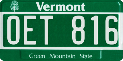 VT license plate OET816