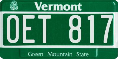 VT license plate OET817