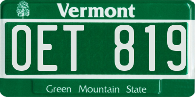 VT license plate OET819