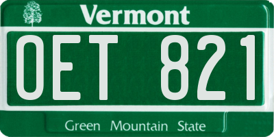 VT license plate OET821