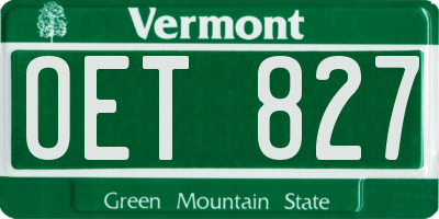 VT license plate OET827