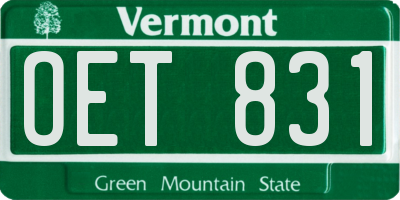 VT license plate OET831