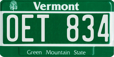 VT license plate OET834