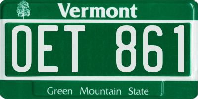 VT license plate OET861