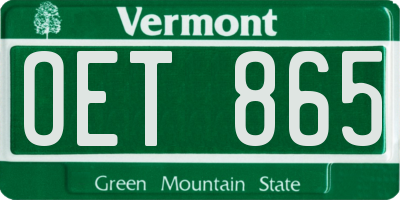 VT license plate OET865