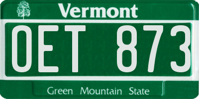 VT license plate OET873