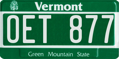 VT license plate OET877