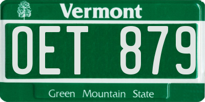VT license plate OET879