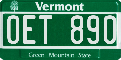 VT license plate OET890