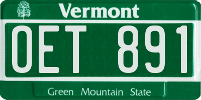VT license plate OET891