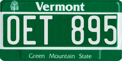 VT license plate OET895