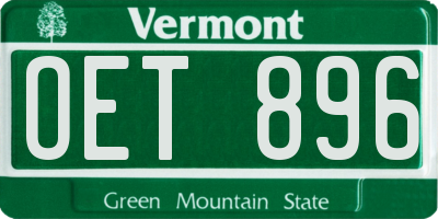 VT license plate OET896