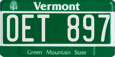 VT license plate OET897