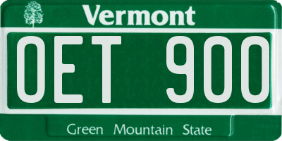 VT license plate OET900