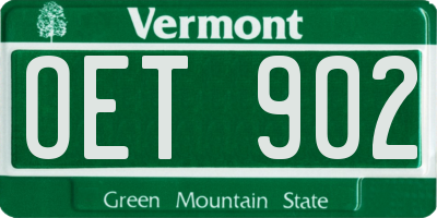 VT license plate OET902