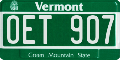 VT license plate OET907