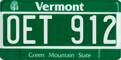 VT license plate OET912