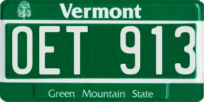 VT license plate OET913