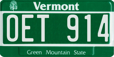 VT license plate OET914