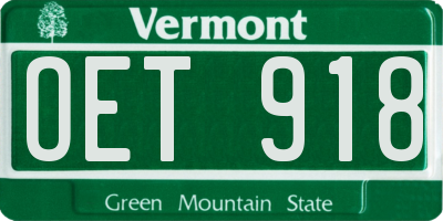 VT license plate OET918