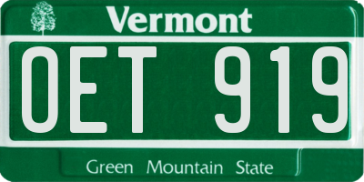 VT license plate OET919