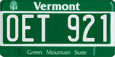 VT license plate OET921