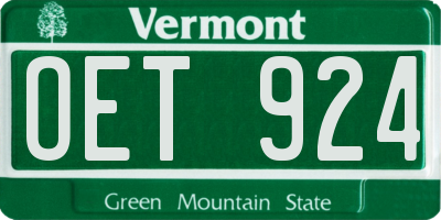 VT license plate OET924